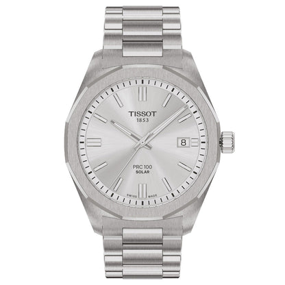 Tissot PRC 100 Solar 39MM Silver Metal Silver