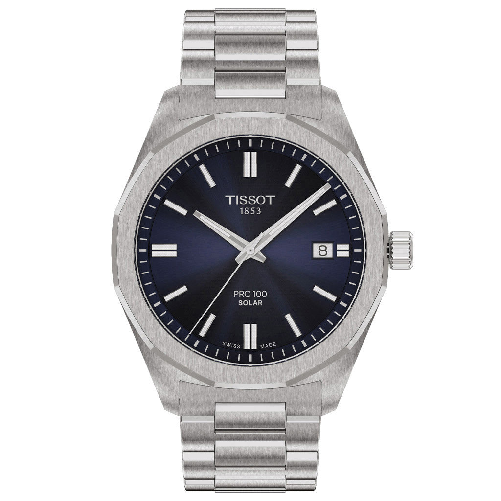 Tissot PRC 100 Solar 39MM Blue Metal Silver