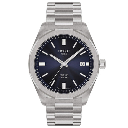 Tissot PRC 100 Solar 39MM Blue Metal Silver