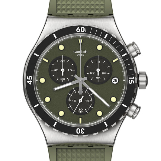 Swatch New Irony Chrono Back in Khaki YVS488
