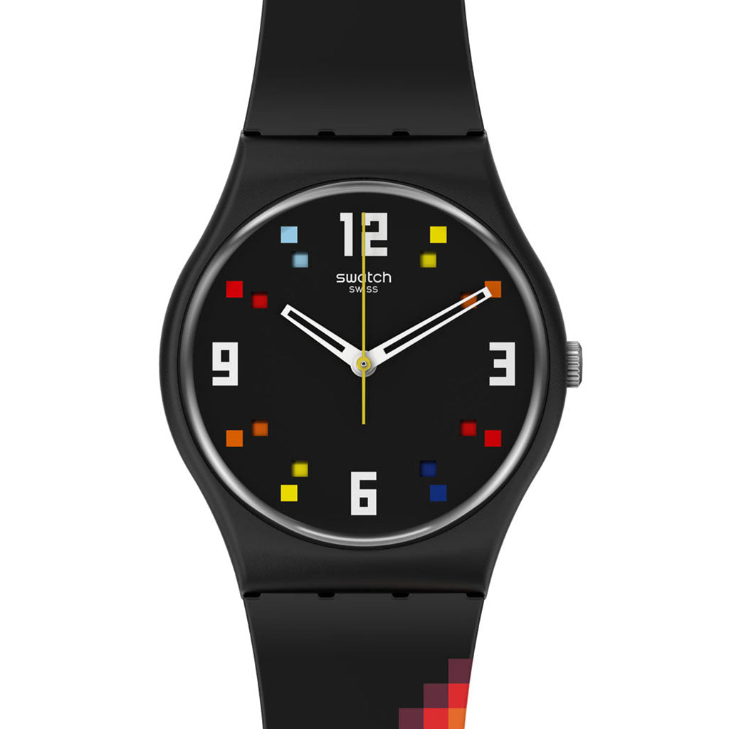 Swatch Gent Black Caraousel Squares SO28B705