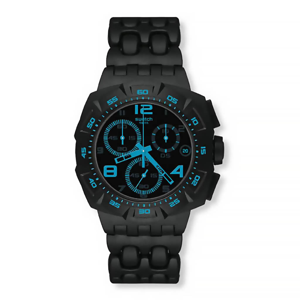 Swatch New Chrono Plastic BLACK DUNES BLUE SUIB409