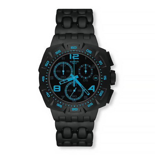 Swatch New Chrono Plastic BLACK DUNES BLUE SUIB409