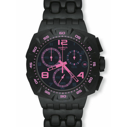 Swatch New Chrono Plastic BLACK DUNES PINK SUIB410