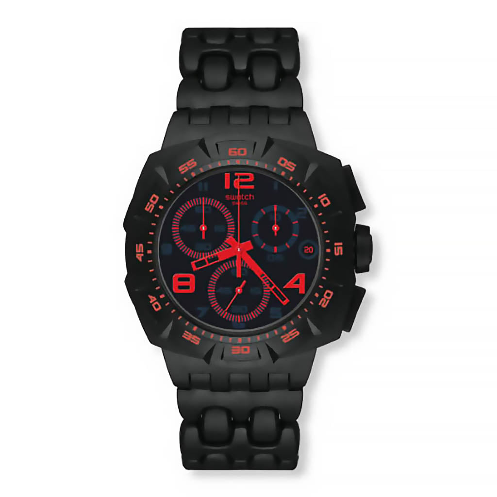 Swatch New Chrono Plastic BLACK DUNES RED SUIB408