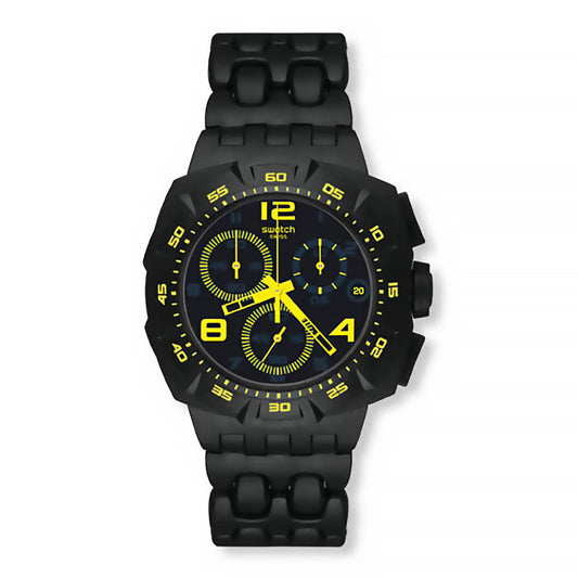 Swatch New Chrono Plastic BLACK DUNES YELLOW SUIB411