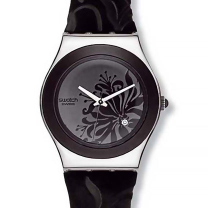 Swatch Irony Medium Black Flower YLS146