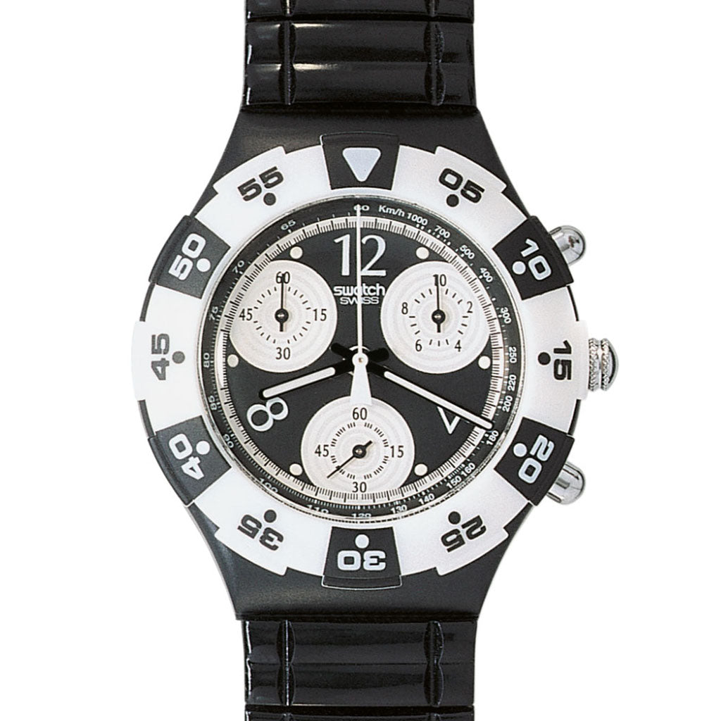 Swatch Midi Aqua Chrono Black Jack SEB100