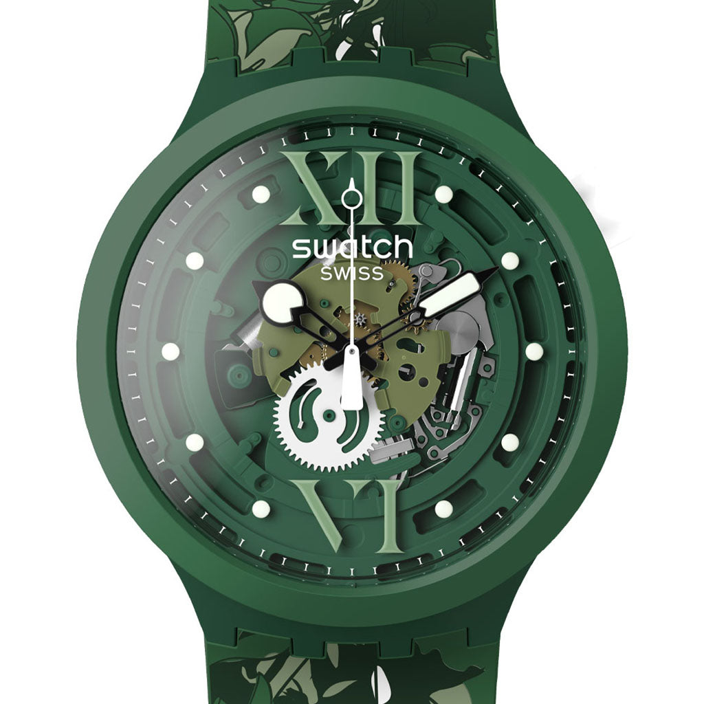 Swatch Big Bold Camoflower Green SB05G104