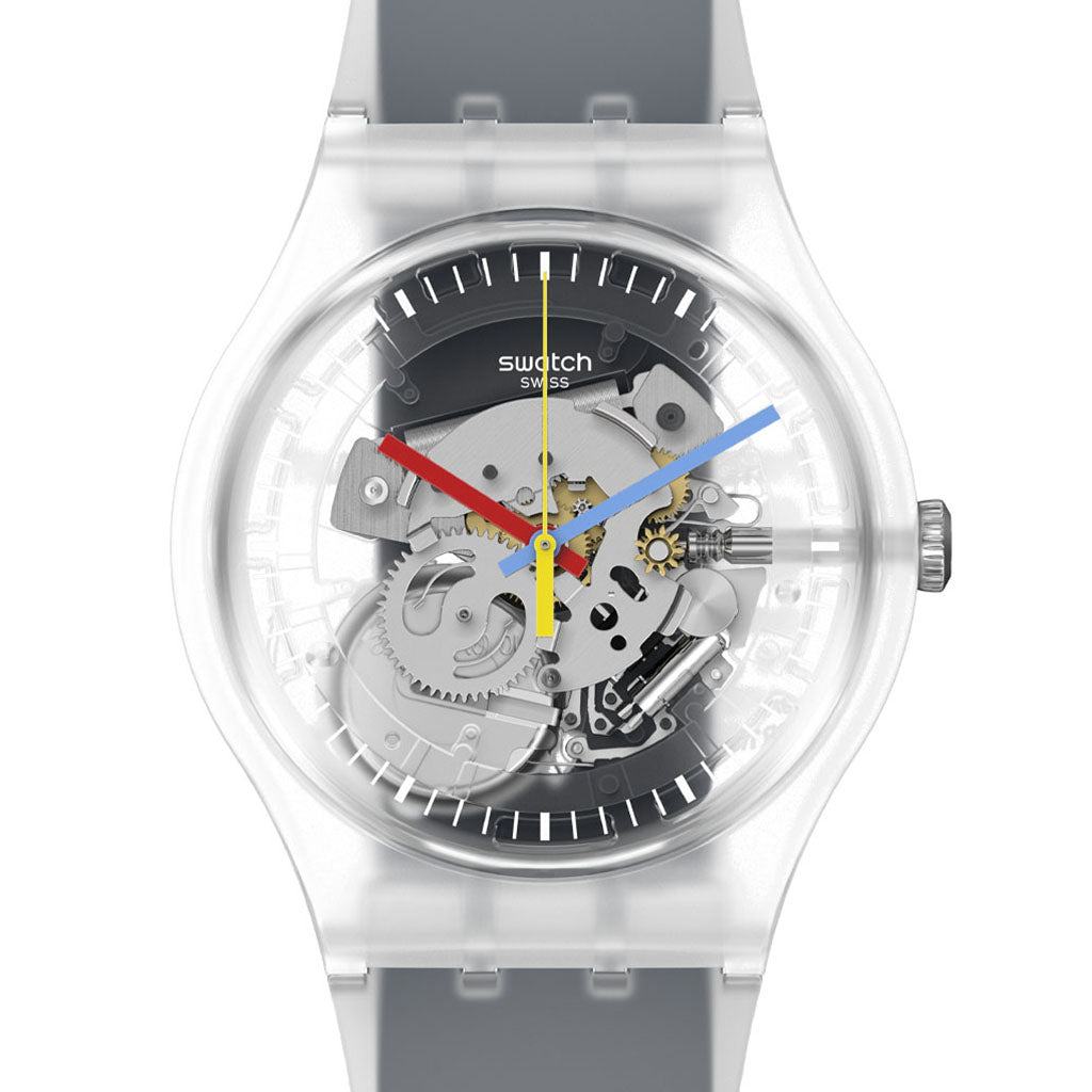 Swatch New Gent Clearly Black Striped SUOK157