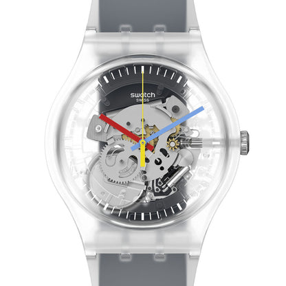 Swatch New Gent Clearly Black Striped SUOK157