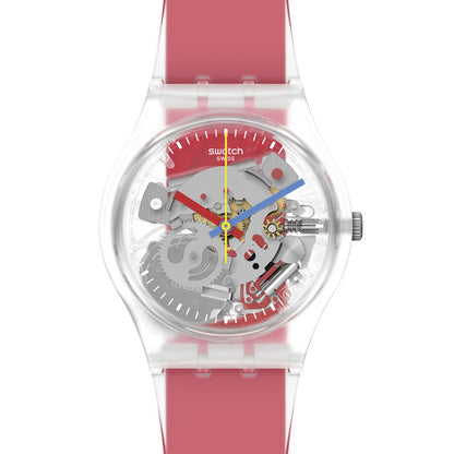Swatch Gent Clearly Red Striped GE292