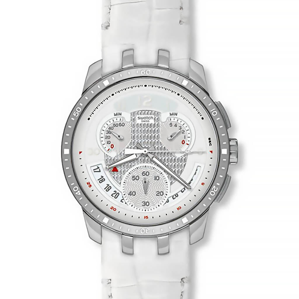 Swatch Irony Retrograde Chrono COLD HOUR WHITE YRS426