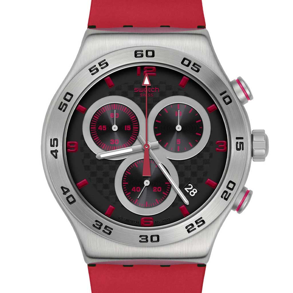 Swatch New Irony Chrono Crimson Carbonic Red YVS524