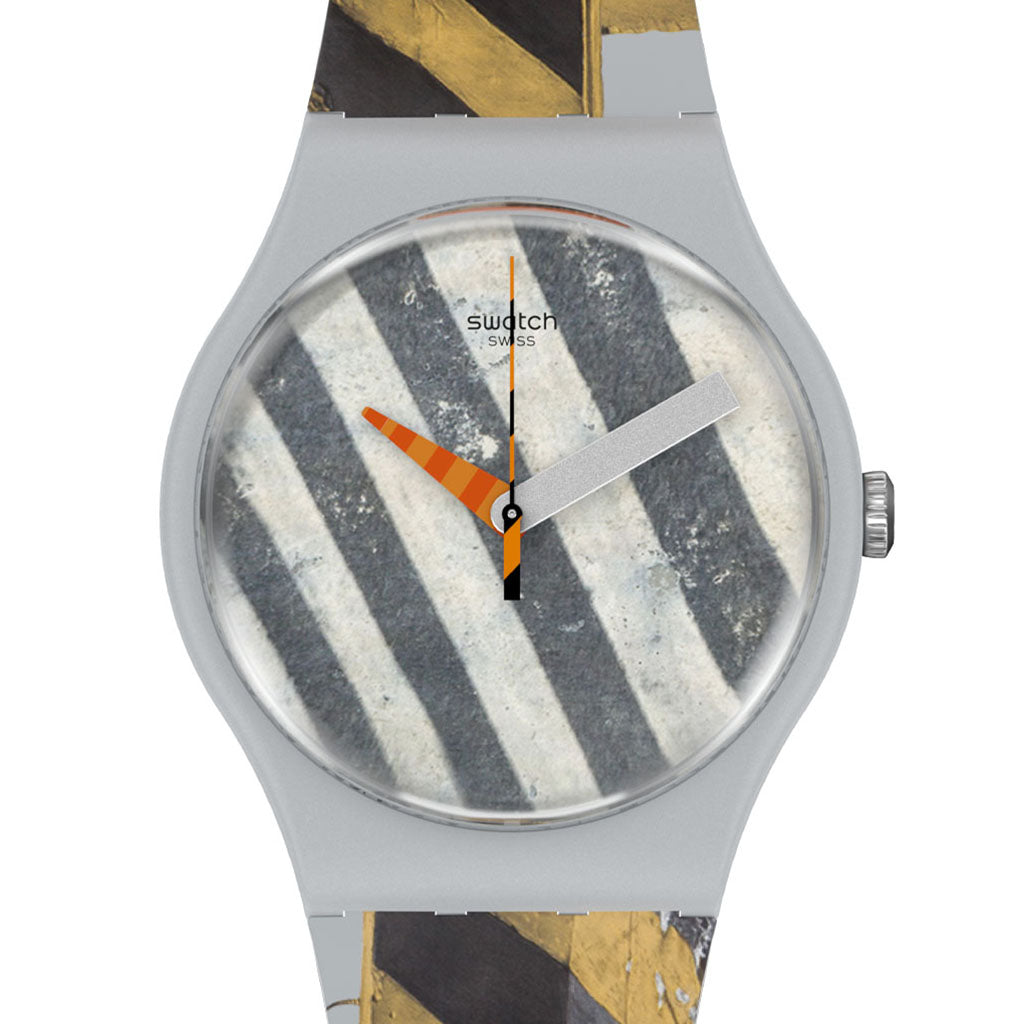 Swatch x José Santos New Gent Special Crossing Over Yellow an Black Lines SO32Z100