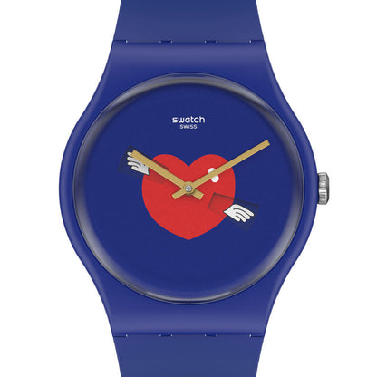 Swatch New Gent Chinese Valentine's Day Special Heart in Blue By Swatch SO29Z701