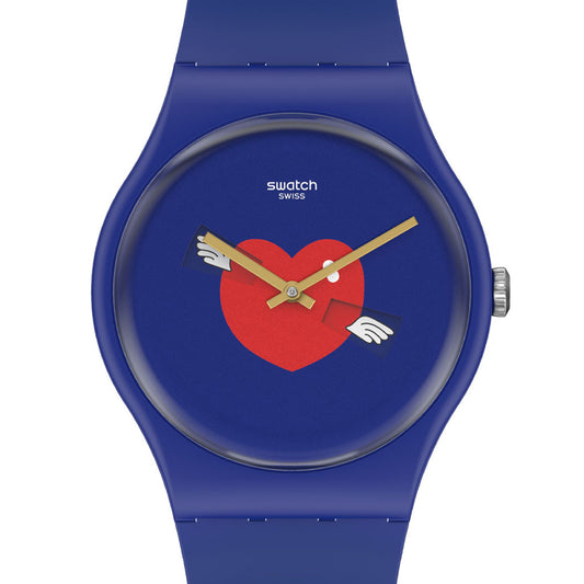 Swatch New Gent Chinese Valentine's Day Special Heart in Blue By Swatch SO29Z701