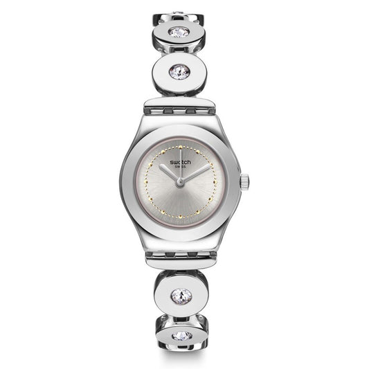 Swatch Irony Lady Inspirance YSS317G Damenuhr mit silberfarbenem Gehäuse, silberfarbenem Zifferblatt und silberfarbenem Armband