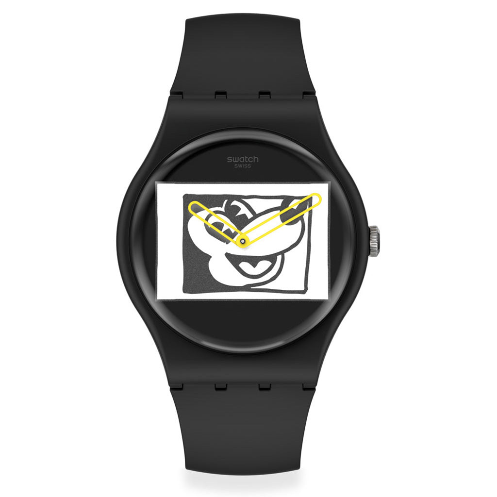 MICKEY BLANC SUR NOIR by Keith Haring