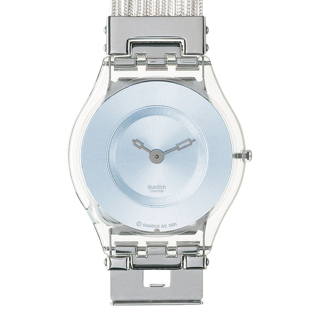 Swatch Skin Classic Silver Meshstream Blue SFK130A/B