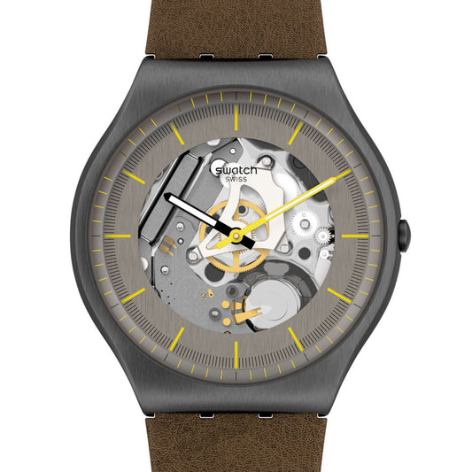 Swatch Skin Irony 42 Silver Skeleton SS07M103