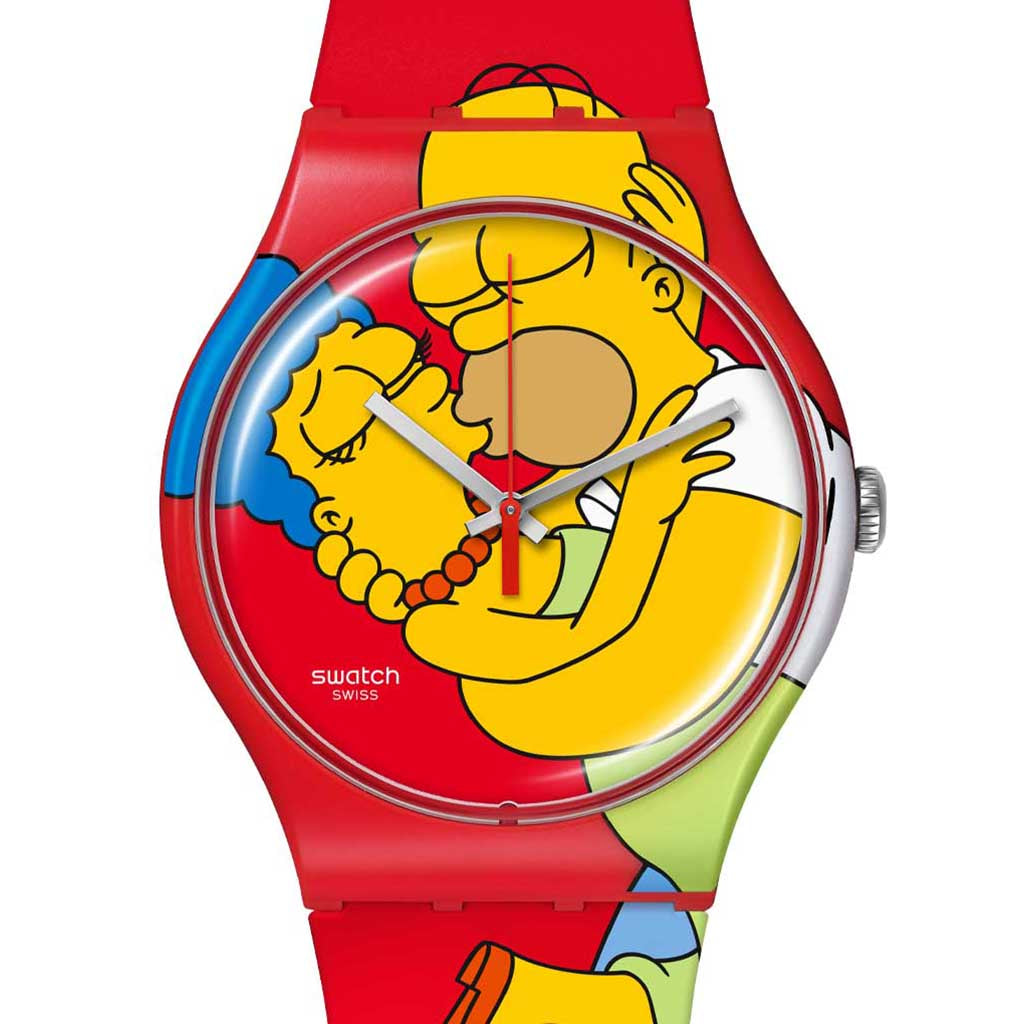 Swatch New Gent Armbanduhr Sweet Embrace - Simpsons Valentines Special 2024 SO29Z120