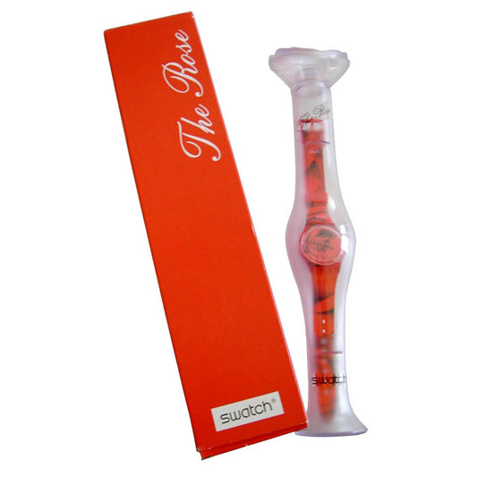 Swatch Gent THE ROSE GR136 Armbanduhr mit rotem Gehäuse, rotem Zifferblatt und rotem Armband