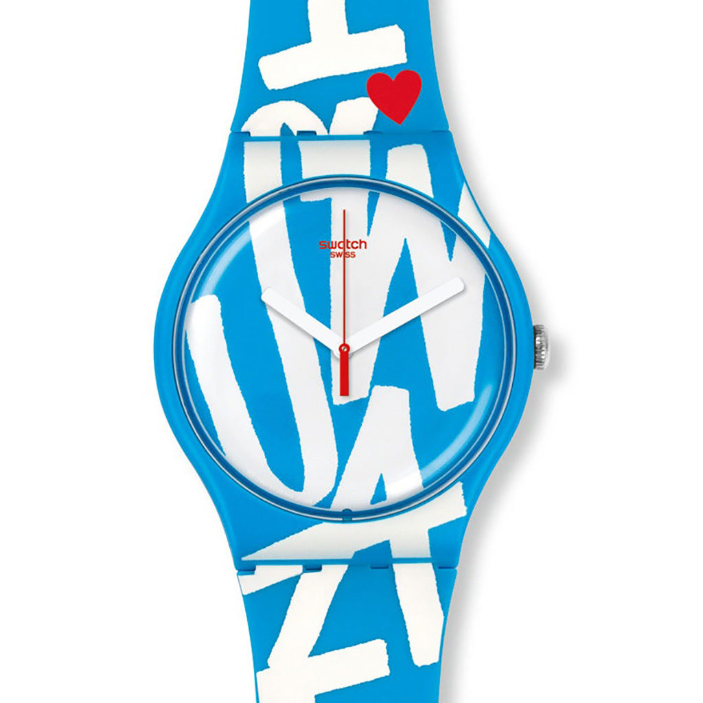 Swatch New Gent White in Blue SUOS103