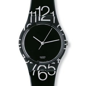 Swatch Gent Wrong Margin GB198 Armbanduhr mit schwarzem Zifferblatt und schwarzem Armband