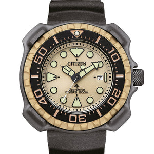 Citizen Promaster - Marine BN0226-10P Armbanduhr mit cremegrauem Gehäuse, cremefarbenem Zifferblatt und schwarzem Armband