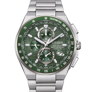 Citizen Promaster Sky Funkuhr AT8398-53X Chronograph mit silberfarbenem Edelstahlgehäuse und silberfarbenem Edelstahlarmband