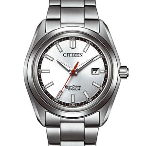 Citizen Elegance Herrenuhr AW1900-50A Armbanduhr mit silberfarbenem Super Titaniumgehäuse und silberfarbenem Zifferblatt