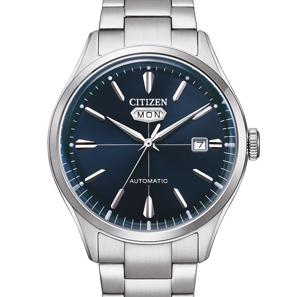 Citizen Automatik Herrenuhr NH8391-51LC Armbanduhr mit silberfarbenem Edelstahlgehäuse und silberfarbenem Edelstahlarmband