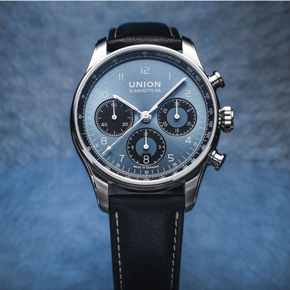 Belisar Chronograph 40 mm Leather Blue