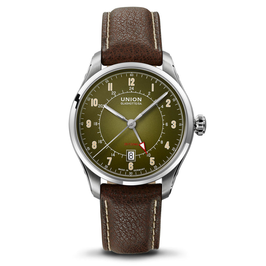 Belisar GMT Green Leather Brown