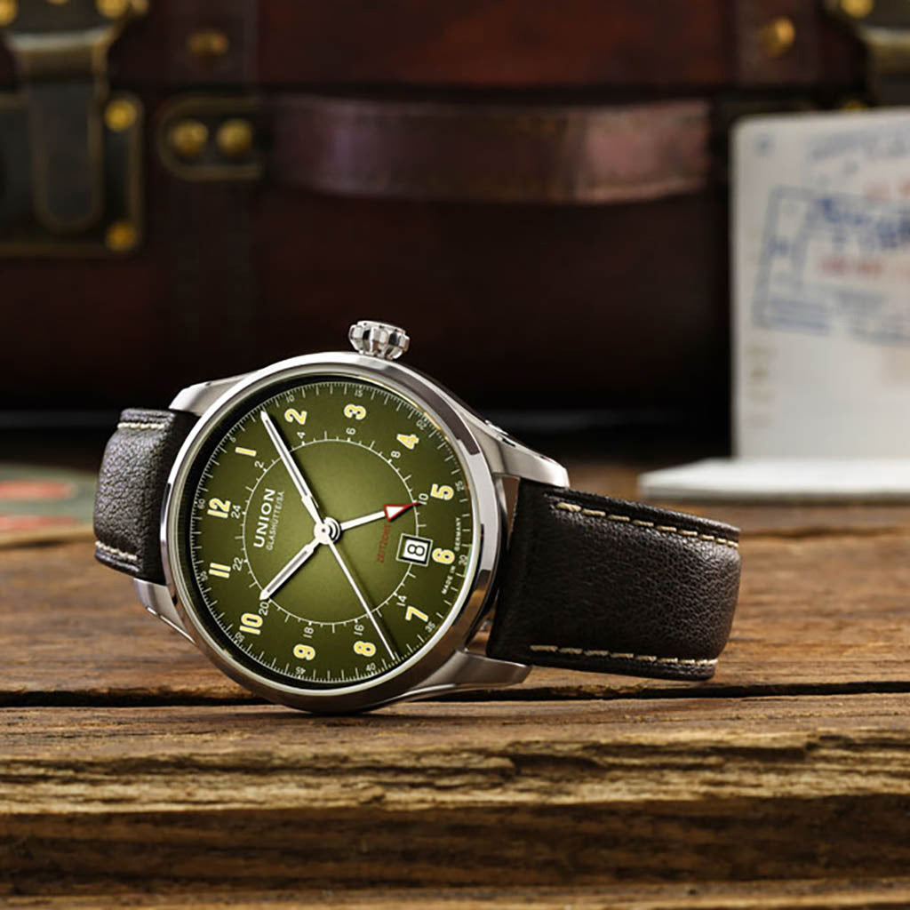 Belisar GMT Green Leather Brown