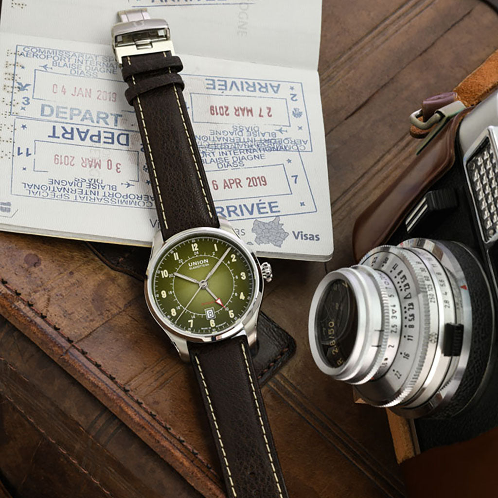 Belisar GMT Green Leather Brown