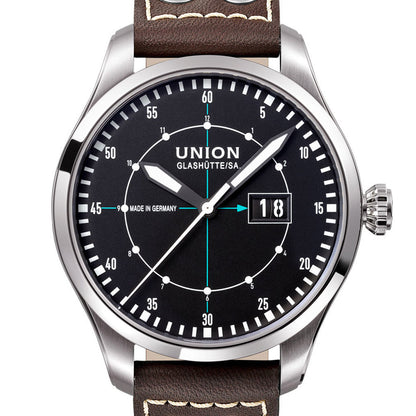 Belisar Pilot Großdatum Black Leather Brown