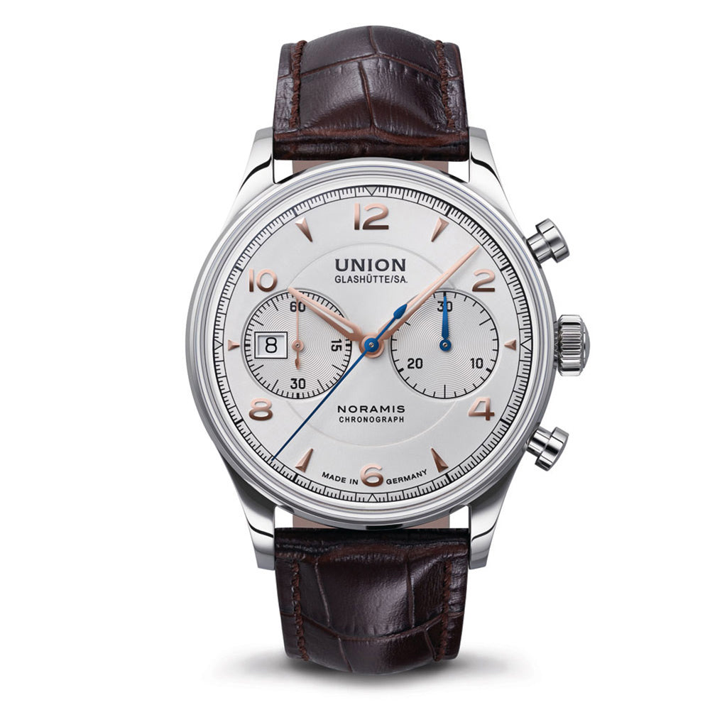 Noramis Chronograph Silver Leather Brown