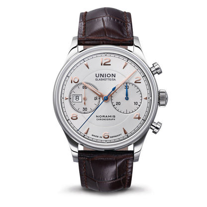 Noramis Chronograph Silver Leather Brown