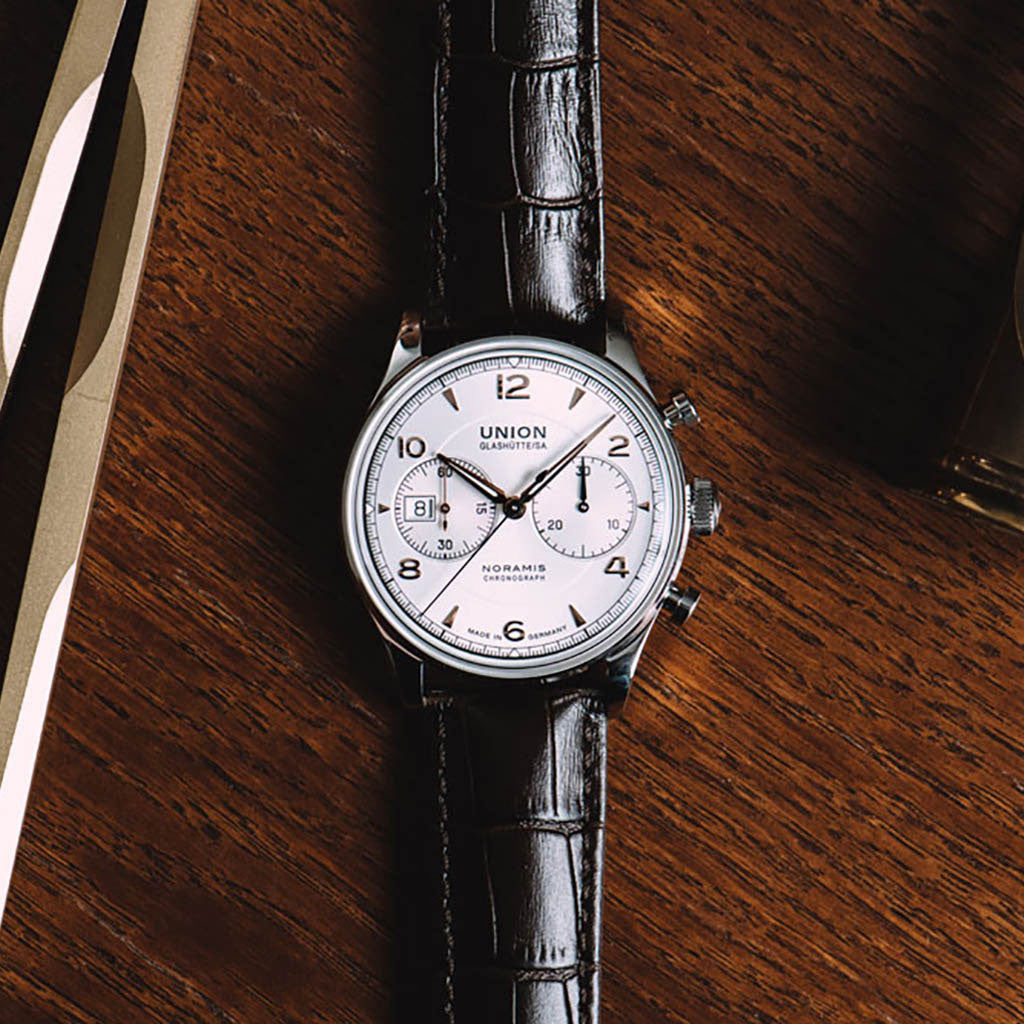 Noramis Chronograph Silver Leather Brown