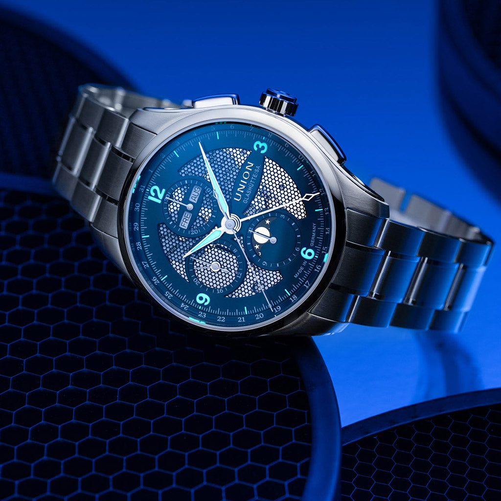 Belisar Chronograph Mondphase Blue Stainless Steel