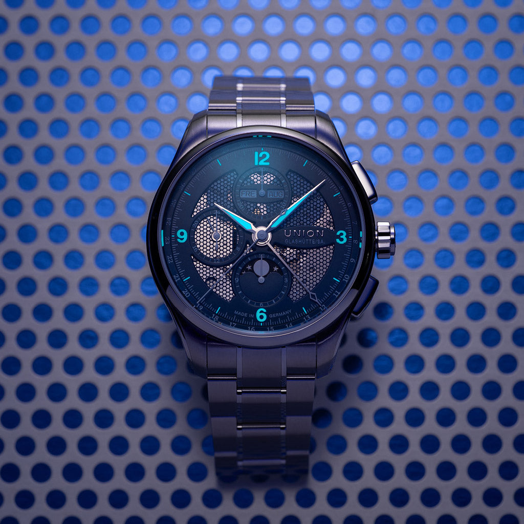 Belisar Chronograph Mondphase Blue Stainless Steel