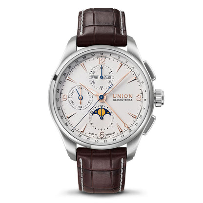 Belisar Chronograph Mondphase White Leather Brown