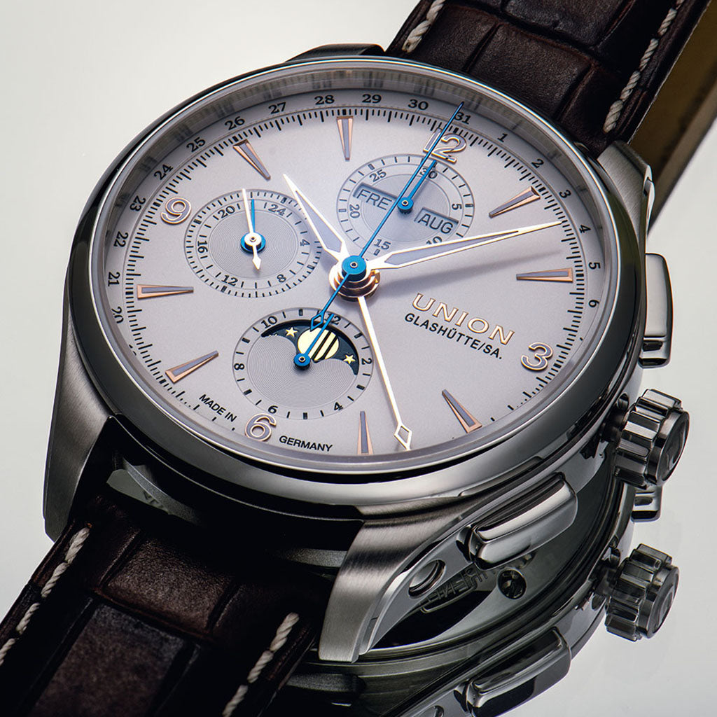 Belisar Chronograph Mondphase White Leather Brown