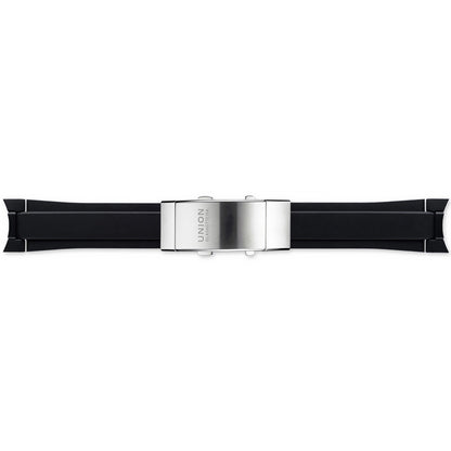 Kautschukband Schwarz 22 mm mit Taucherschließe Union Glashütte (Ersatzband)