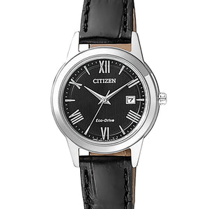 Citizen Sportuhren - Damenuhren FE1081-08E – Ausstellungsstück Damenuhr mit silberfarbenem Edelstahlgehäuse und schwarzem Armband