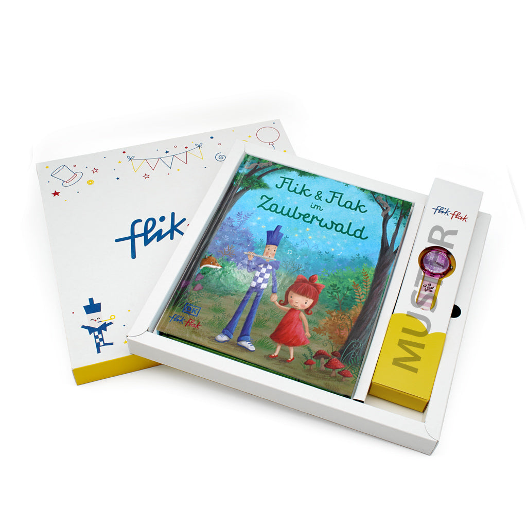 Flik Flak gift packaging with book Flik & Flak in the Magic Wood FGP002-EN