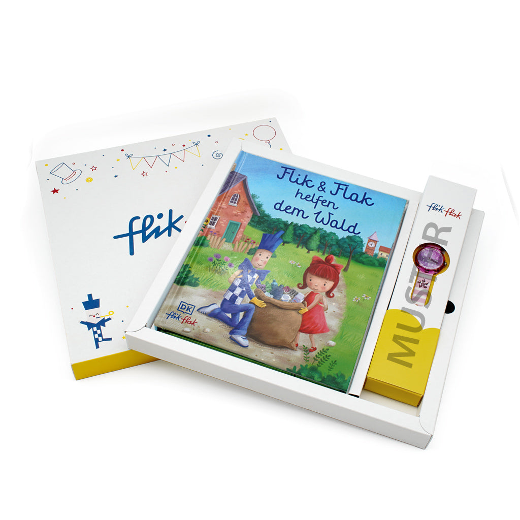 Flik Flak Gift Packaging with the book Flik & Flak To The Rescue FGP003-EN