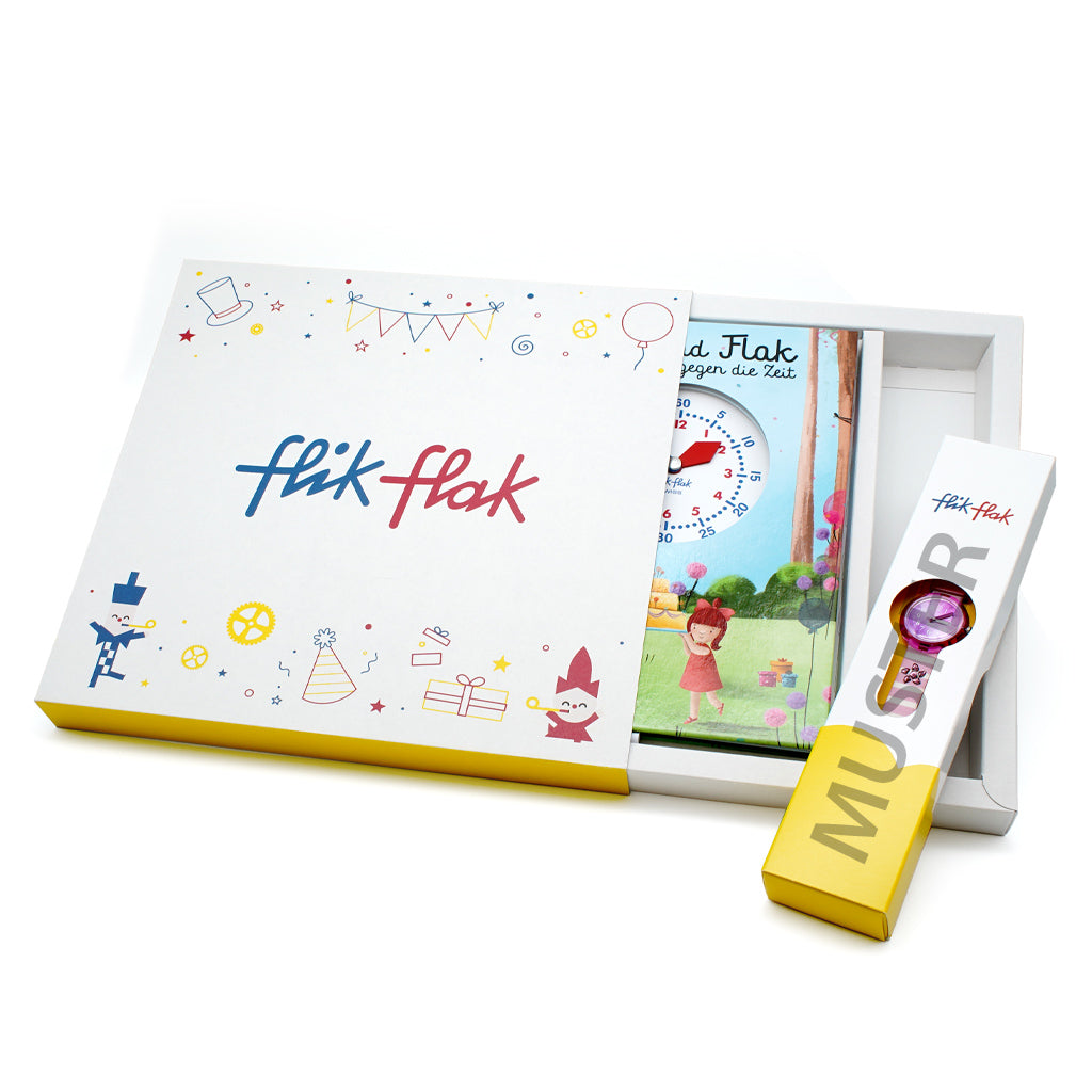 Flik Flak gift packaging with the book Flik & Flak Race Against Time FGP004-DE – Ansicht 7